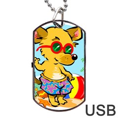 Beach Chihuahua Dog Pet Animal Dog Tag Usb Flash (two Sides) by Sarkoni