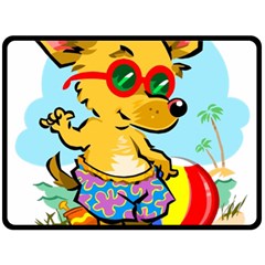 Beach Chihuahua Dog Pet Animal Two Sides Fleece Blanket (large)