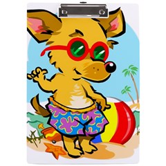Beach Chihuahua Dog Pet Animal A4 Acrylic Clipboard by Sarkoni