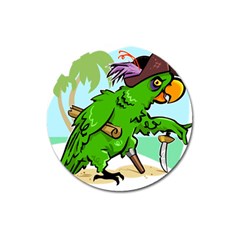 Parrot Hat Cartoon Captain Magnet 3  (round) by Sarkoni