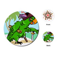 Parrot Hat Cartoon Captain Playing Cards Single Design (round)