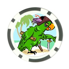 Parrot Hat Cartoon Captain Poker Chip Card Guard