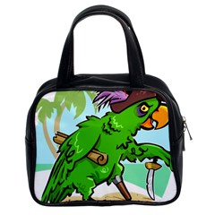 Parrot Hat Cartoon Captain Classic Handbag (two Sides)