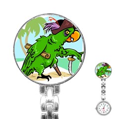 Parrot Hat Cartoon Captain Stainless Steel Nurses Watch