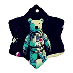 Bear Astronaut Futuristic Ornament (snowflake)