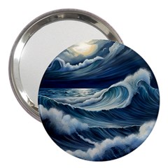 Waves Storm Sea 3  Handbag Mirrors by Bedest