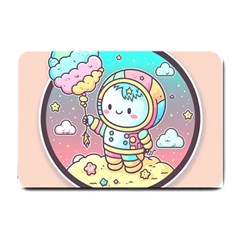 Boy Astronaut Cotton Candy Small Doormat by Bedest