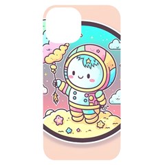 Boy Astronaut Cotton Candy Iphone 14 Black Uv Print Case by Bedest