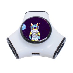 Cat Astronaut Space Retro Universe 3-port Usb Hub