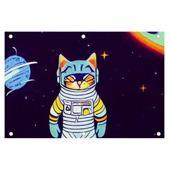 Cat Astronaut Space Retro Universe Banner And Sign 6  X 4  by Bedest