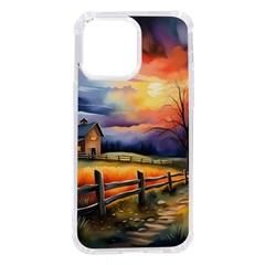 Rural Farm Fence Pathway Sunset Iphone 14 Pro Max Tpu Uv Print Case