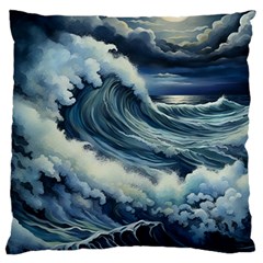 Waves Storm Sea Moon Landscape Large Cushion Case (one Side)