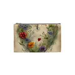 Heart Flowers Plant Cosmetic Bag (small) by Bedest