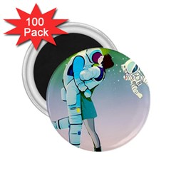 Astronaut Kiss Space Baby 2 25  Magnets (100 Pack) 