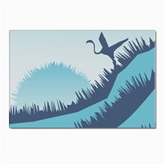 Swan Flying Bird Wings Waves Grass Postcards 5  X 7  (pkg Of 10) by Bedest