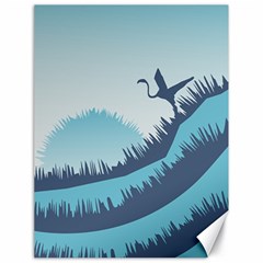 Swan Flying Bird Wings Waves Grass Canvas 18  X 24 