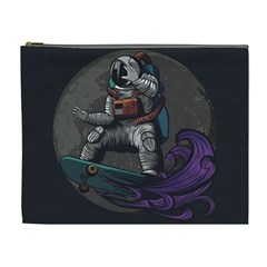 Illustration Astronaut Cosmonaut Paying Skateboard Sport Space With Astronaut Suit Cosmetic Bag (xl) by Ndabl3x