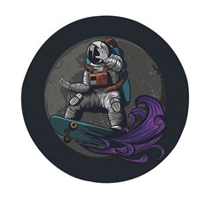 Illustration Astronaut Cosmonaut Paying Skateboard Sport Space With Astronaut Suit Mini Round Pill Box by Ndabl3x