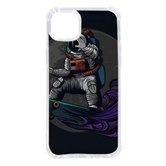 Illustration Astronaut Cosmonaut Paying Skateboard Sport Space With Astronaut Suit Iphone 14 Plus Tpu Uv Print Case by Ndabl3x