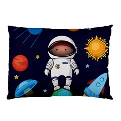 Boy Spaceman Space Rocket Ufo Planets Stars Pillow Case