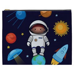 Boy Spaceman Space Rocket Ufo Planets Stars Cosmetic Bag (xxxl) by Ndabl3x