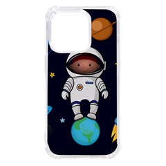 Boy Spaceman Space Rocket Ufo Planets Stars Iphone 14 Pro Tpu Uv Print Case