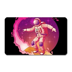 Astronaut Spacesuit Standing Surfboard Surfing Milky Way Stars Magnet (rectangular) by Ndabl3x