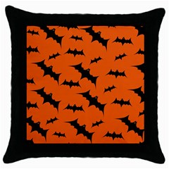 Halloween Card With Bats Flying Pattern Throw Pillow Case (black)