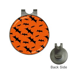 Halloween Card With Bats Flying Pattern Hat Clips With Golf Markers