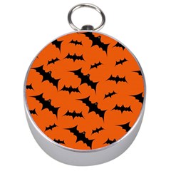 Halloween Card With Bats Flying Pattern Silver Compasses by Hannah976