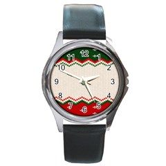 Merry Christmas Happy New Year Round Metal Watch by artworkshop