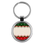 Merry Christmas Happy New Year Key Chain (Round) Front