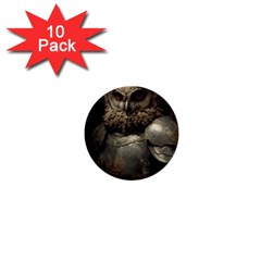 Owl Knight 1  Mini Buttons (10 Pack) 