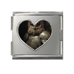 Owl Knight Mega Link Heart Italian Charm (18mm) by goljakoff