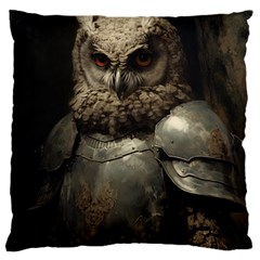 Owl Knight Large Premium Plush Fleece Cushion Case (one Side) by goljakoff
