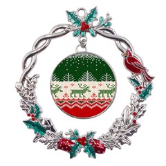 Merry Christmas Ugly Metal X mas Wreath Holly Leaf Ornament by artworkshop