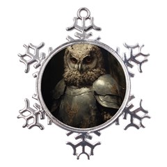 Owl Knight Metal Large Snowflake Ornament