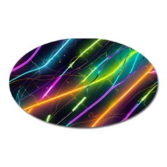 Vibrant Neon Dreams Oval Magnet by essentialimage