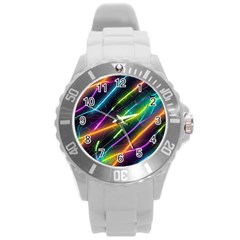 Vibrant Neon Dreams Round Plastic Sport Watch (l) by essentialimage