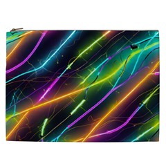 Vibrant Neon Dreams Cosmetic Bag (xxl) by essentialimage