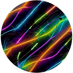 Vibrant Neon Dreams UV Print Round Tile Coaster