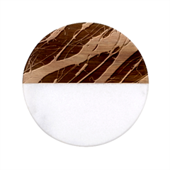 Vibrant Neon Dreams Classic Marble Wood Coaster (Round) 