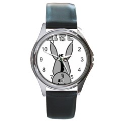 Donkey Ass Funny Nice Cute Floppy Round Metal Watch by Sarkoni