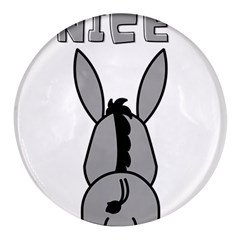 Donkey Ass Funny Nice Cute Floppy Round Glass Fridge Magnet (4 Pack) by Sarkoni