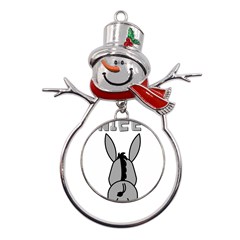 Donkey Ass Funny Nice Cute Floppy Metal Snowman Ornament by Sarkoni