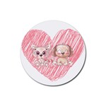 Paw Dog Pet Puppy Canine Cute Rubber Round Coaster (4 pack) Front