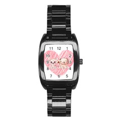 Paw Dog Pet Puppy Canine Cute Stainless Steel Barrel Watch