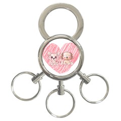 Dog Cat Animal Pet Heart Love 3-ring Key Chain by Sarkoni