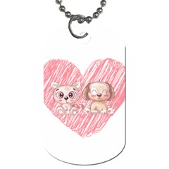 Dog Cat Animal Pet Heart Love Dog Tag (one Side) by Sarkoni