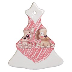 Dog Cat Animal Pet Heart Love Ornament (christmas Tree) 